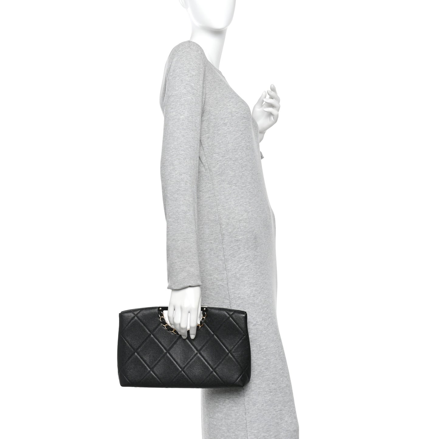 Caviar Quilted A Real Catch Clutch Black