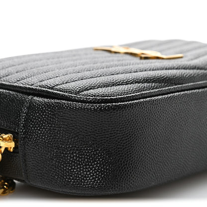 Saint Laurent Grain De Poudre Matelasse Monogram Mini Lou Camera Bag Black 9 of 11