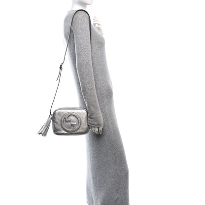 Gucci Metallic Sakai Be Green Calfskin Diagonal Stitched Small Blondie Shoulder Bag Silver 2 of 10