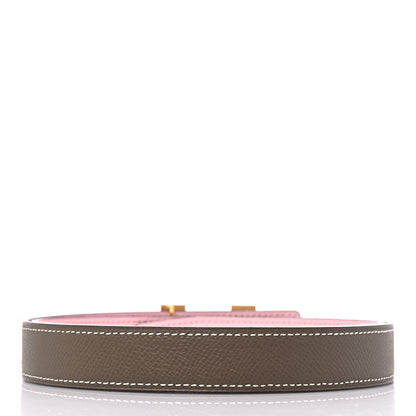 Hermes Epsom Swift 24mm Mini Constance H Belt 85 34 Etoupe Rose Sakura 2 of 5