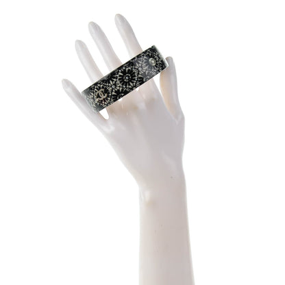Chanel Resin Lace Pearl CC Bangle Black 2 of 5