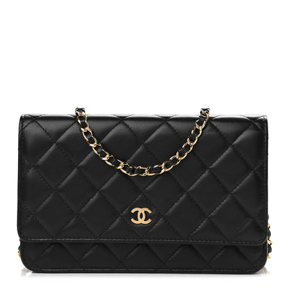 Chanel Lambskin Quilted Wallet On Chain WOC Black 1 of 11