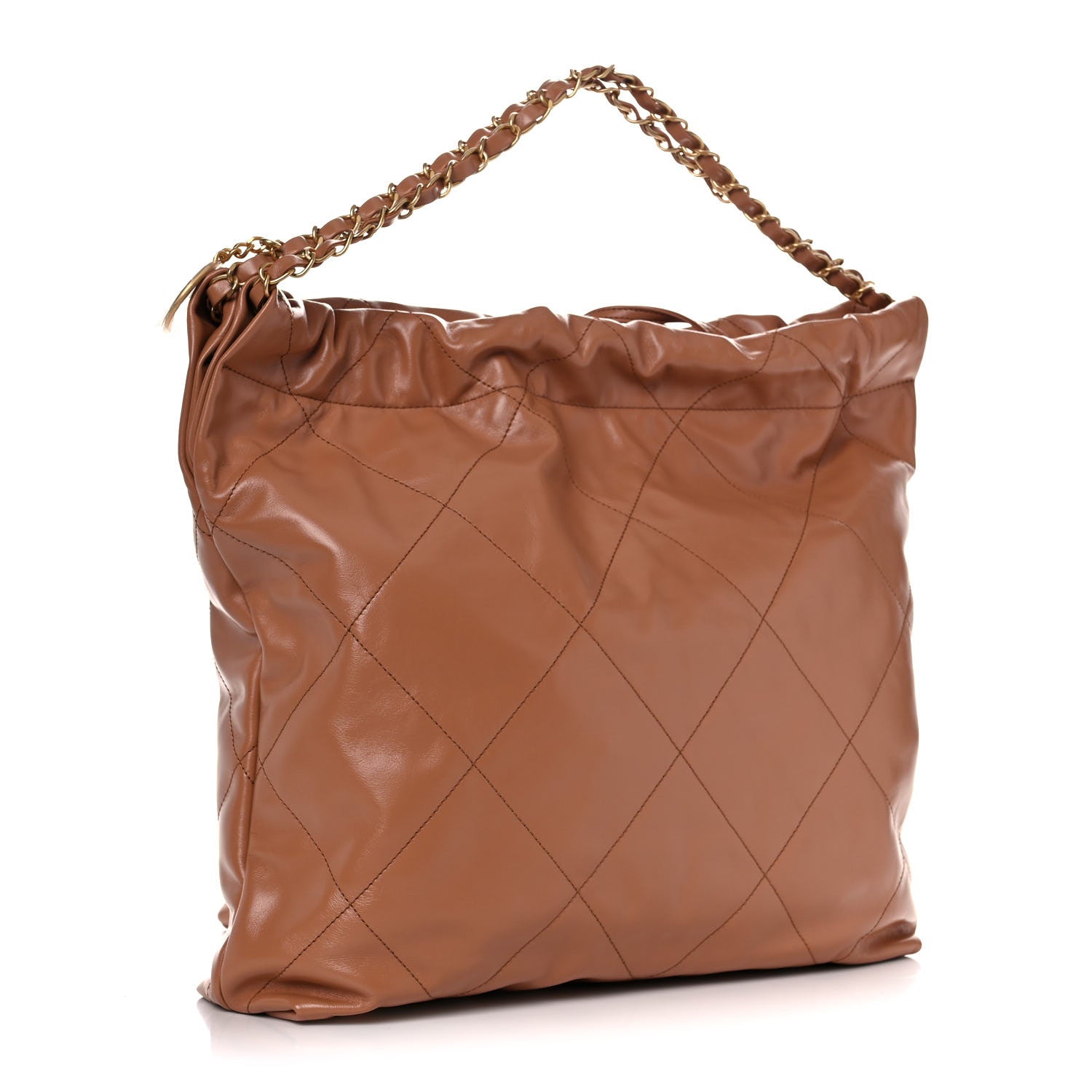 Chanel Shiny Calfskin Quilted Chanel 22 Camel 1040021 – FASHIONPHILE