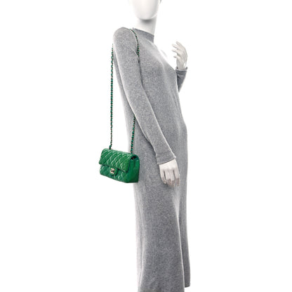 Chanel Patent Calfskin Quilted Mini Rectangular Flap Green 2 of 12
