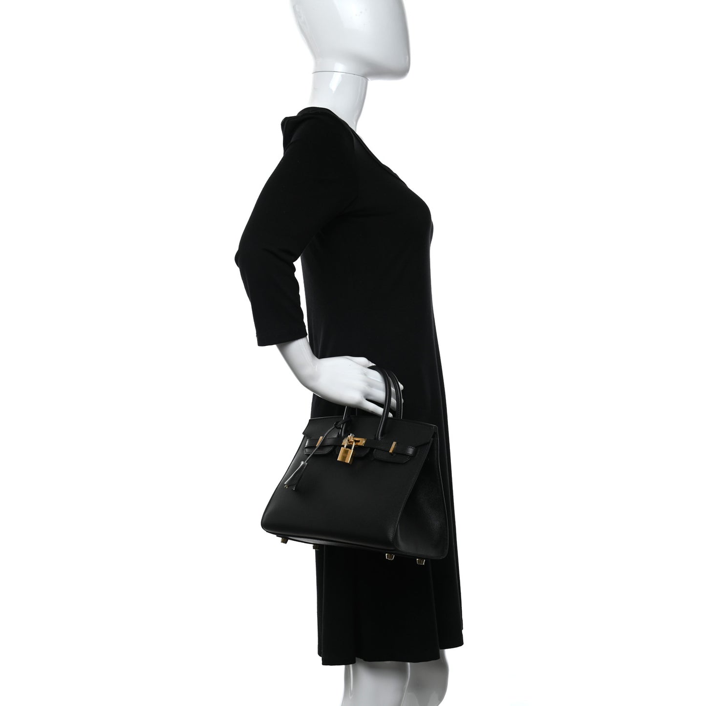 Madame Calfskin Birkin Sellier 25 Black