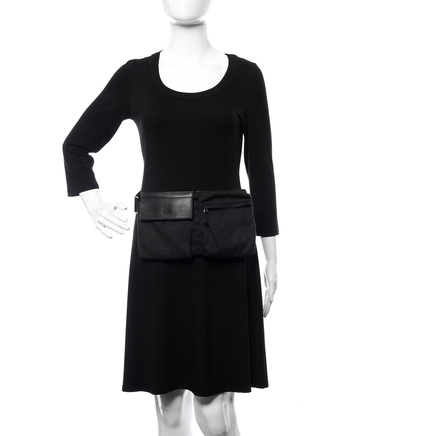 Gucci GG Monogram Double Pocket Belt Bag Black 2 of 18