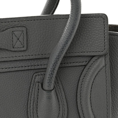 Celine Drummed Calfskin Nano Luggage Kohl 10 of 16