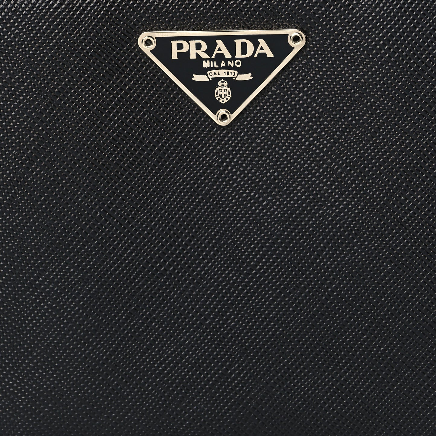 Saffiano Triangle Compact Zip Around Wallet Black