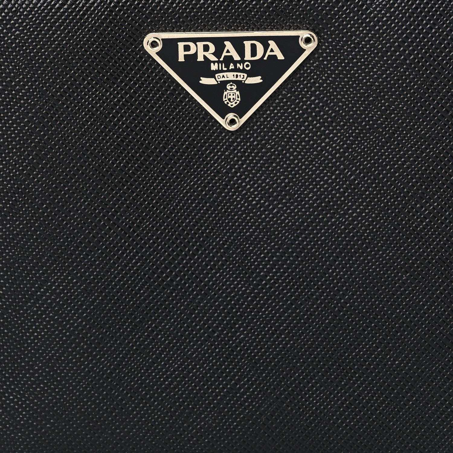 Prada Saffiano Triangle Compact Zip Around Wallet Black 7 of 7