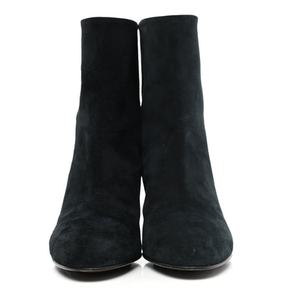 Chanel Suede Calfskin CC Short Boots 38.5 Black 2 of 11