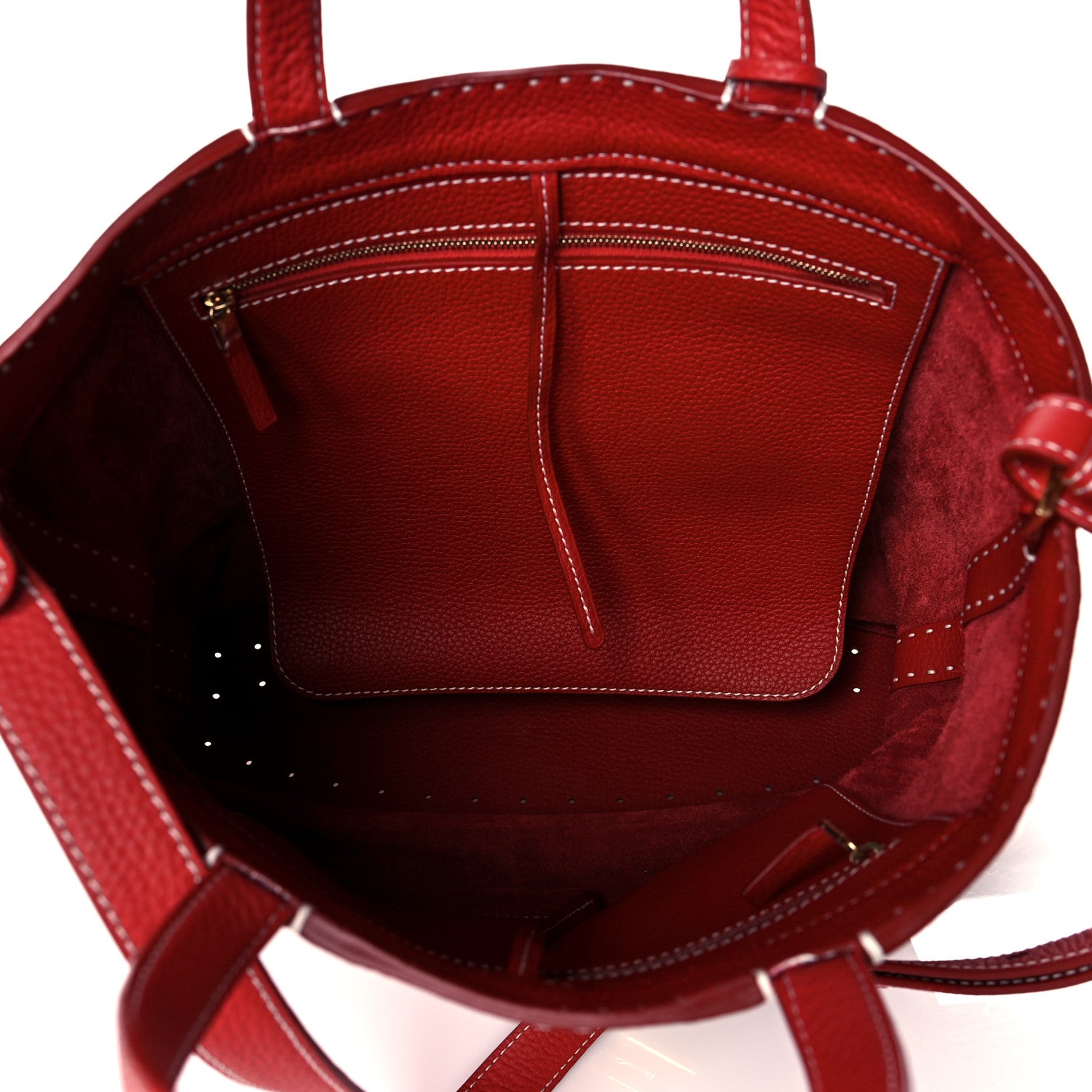 Delvaux Taurillon Le Pin Tote Scarlet Red 5 of 9