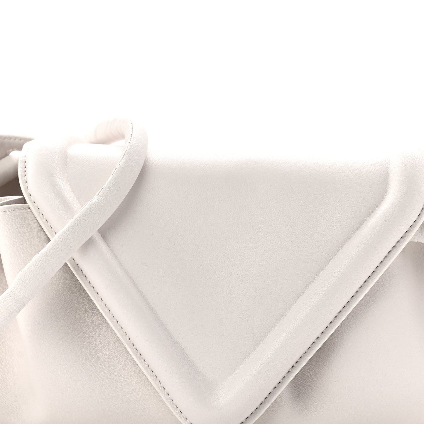 Lambskin Small Beak Triangle Flap Shoulder Bag Chalk