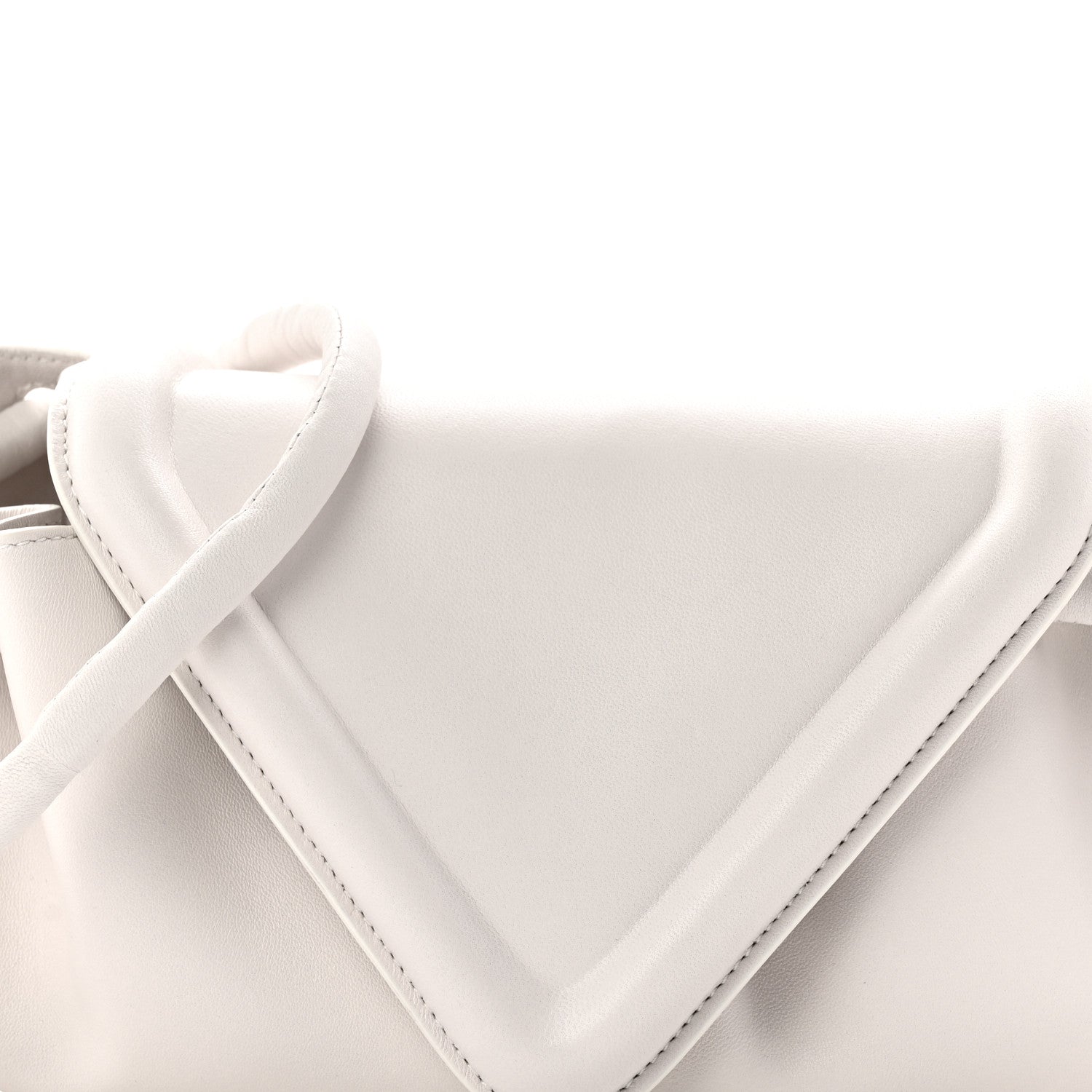 Bottega Veneta Lambskin Small Beak Triangle Flap Shoulder Bag Chalk 7 of 9