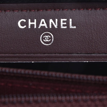 Chanel Caviar Chevron Quilted Small Zip Around Wallet Black 6 of 9