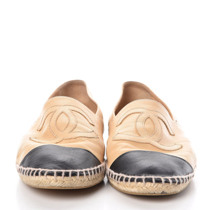Chanel Lambskin CC Espadrilles 40 Beige Black 2 of 14