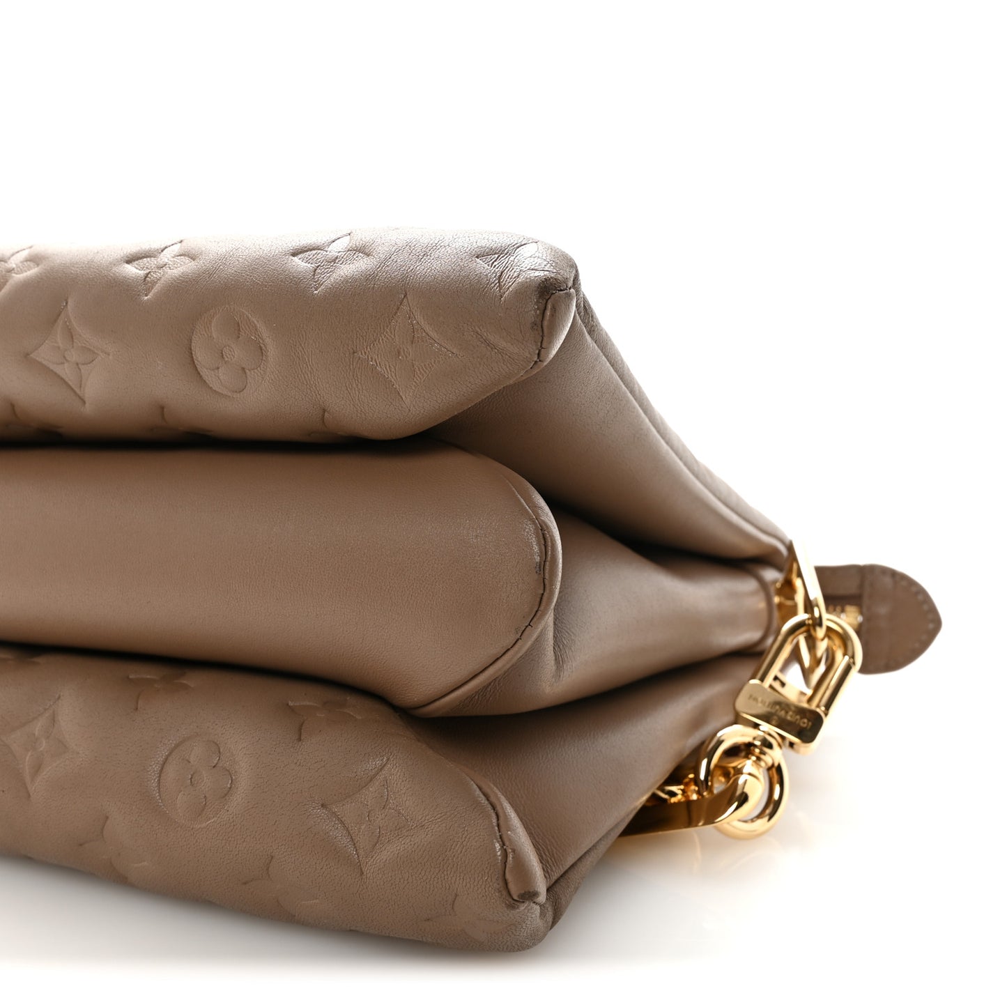 Lambskin Embossed Monogram Coussin MM  Taupe