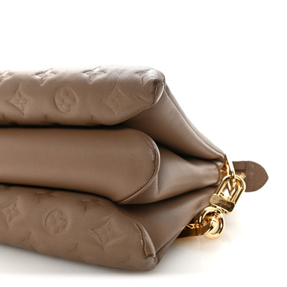 Louis Vuitton Lambskin Embossed Monogram Coussin MM  Taupe 9 of 9