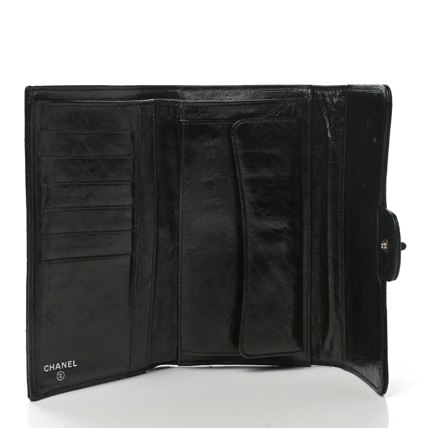 Chanel Glazed Calfskin Quilted Reissue Long Flap Wallet Black 5 of 10