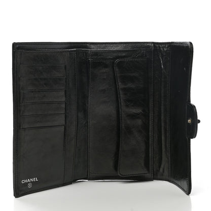Chanel Glazed Calfskin Quilted Reissue Long Flap Wallet Black 5 of 10
