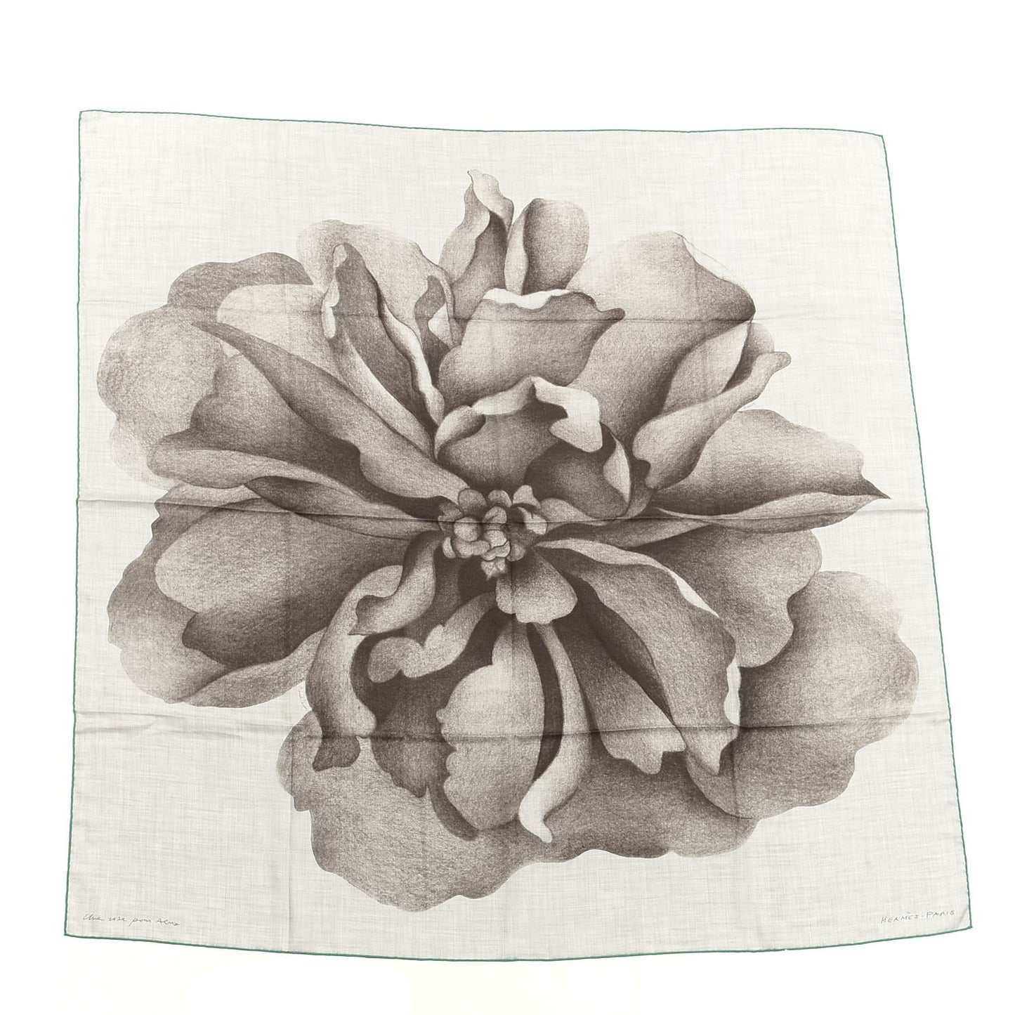 Cashmere Silk Une Rose Pour Alma Shawl 140 Gris Chine Sepia
