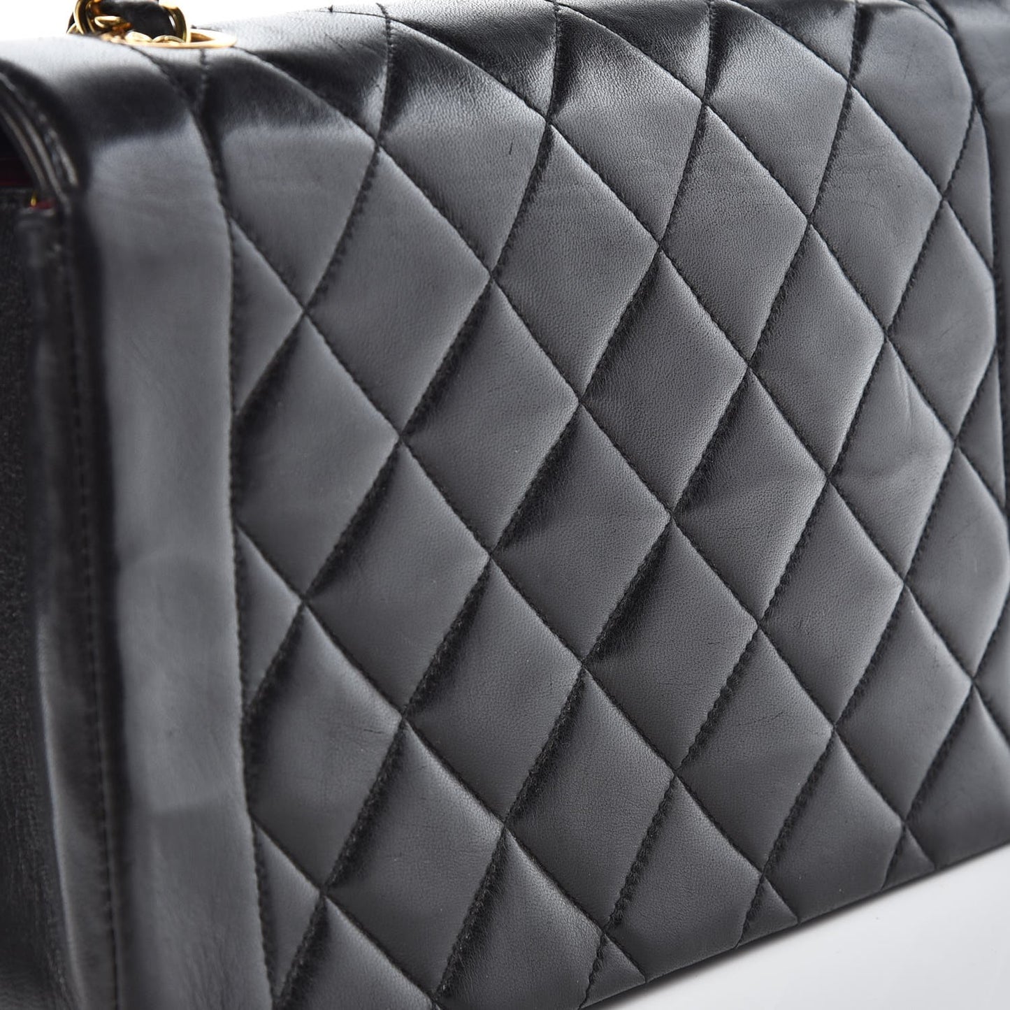 Lambskin Quilted Medium Single Flap Black