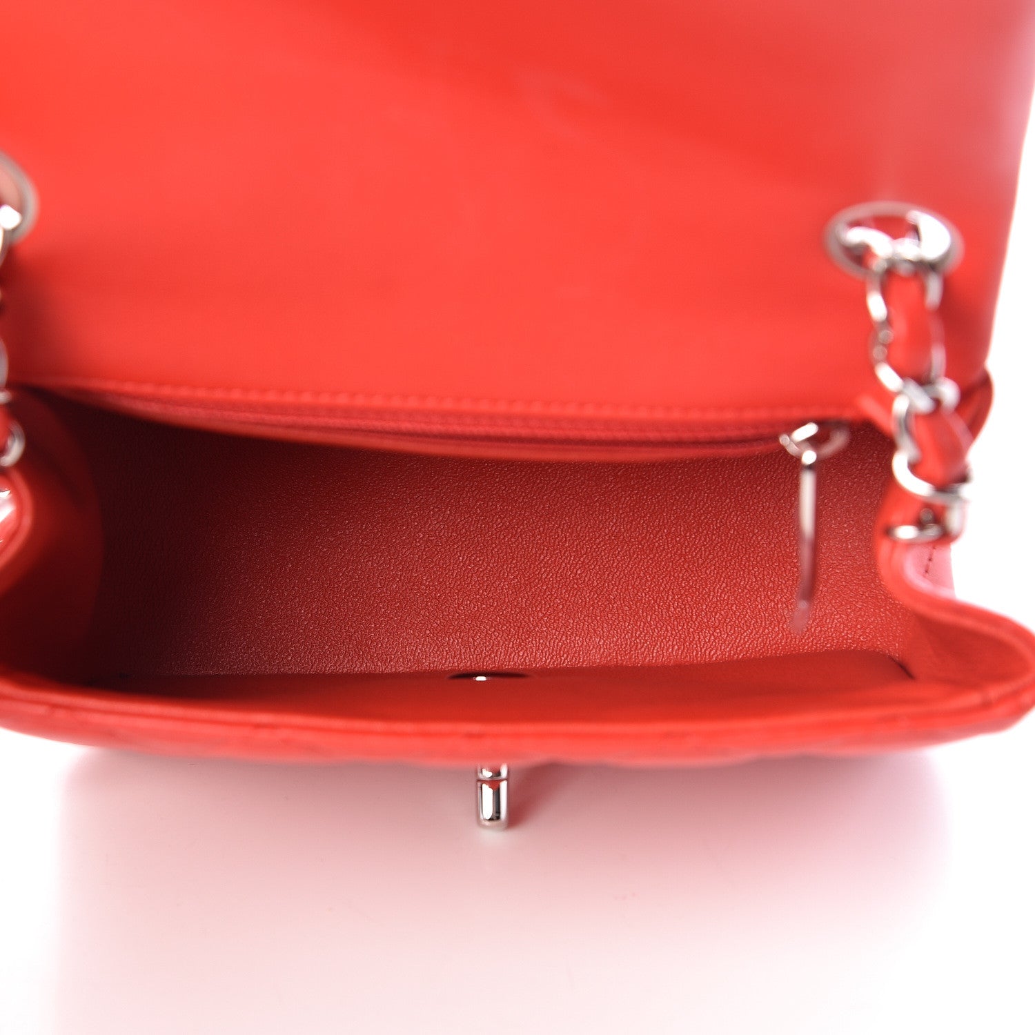 Chanel Lambskin Quilted Mini Square Flap Light Red 5 of 12