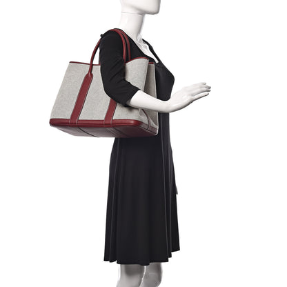 Hermes Buffle Skipper Toile Garden Party 36 MM Tote Rouge H 2 of 9