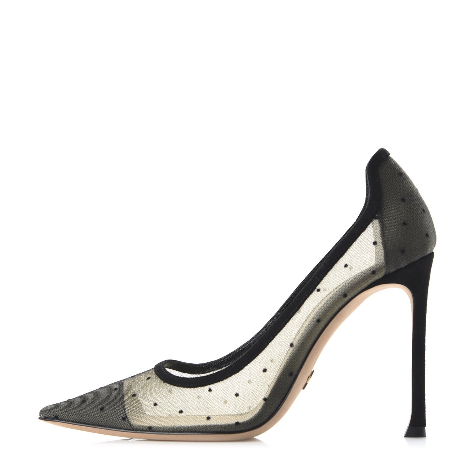 Christian Dior Mesh Plumetis Tulle D-Moi Pumps 37.5 Black 1 of 9