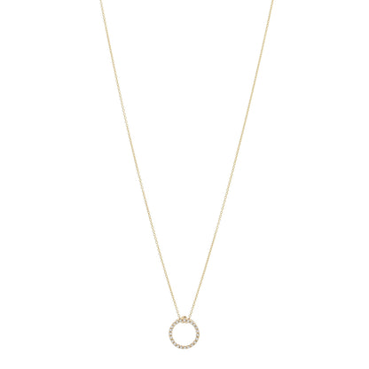 Roberto Coin 18K Yellow Gold Diamond Tiny Treasures .09ctw Circle Pendant Necklace 1 of 5