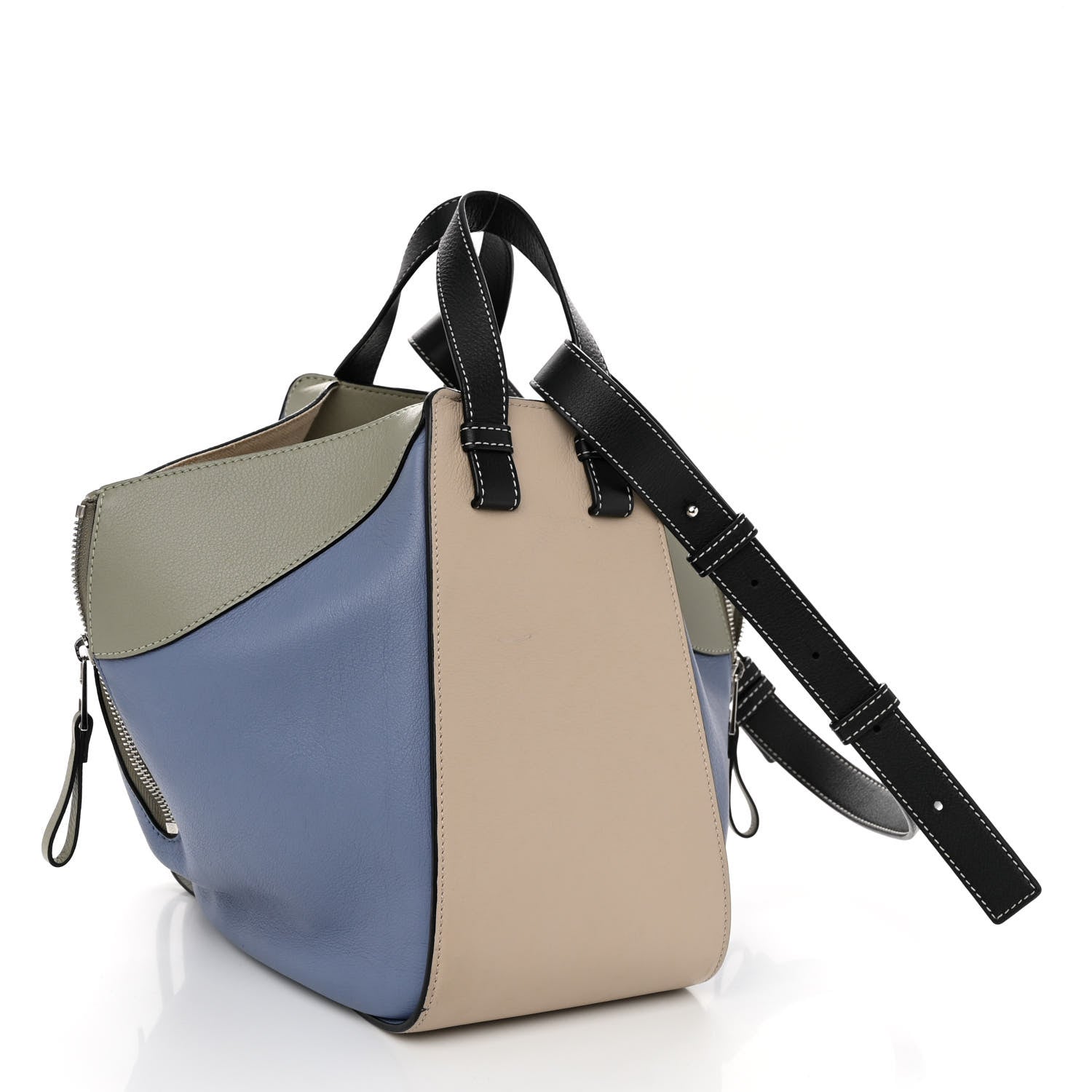 Loewe Grained Calfskin Small Hammock Shoulder Bag Blue Beige Multicolor 3 of 9