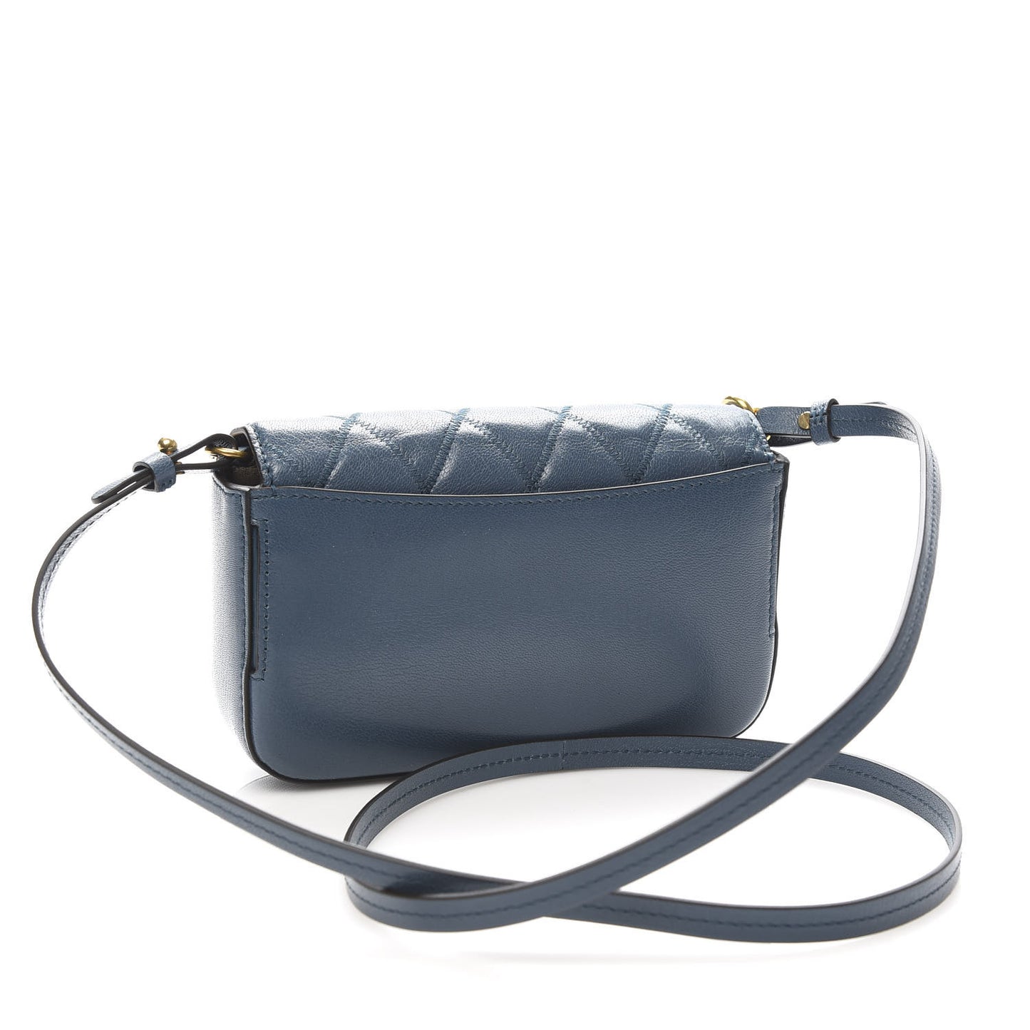 Goatskin Quilted GV3 Mini Pocket Convertible Bag Mineral Blue