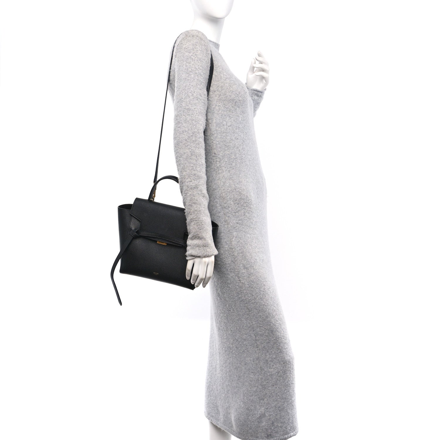 Celine Grained Calfskin Micro Belt Bag Black 2 of 9