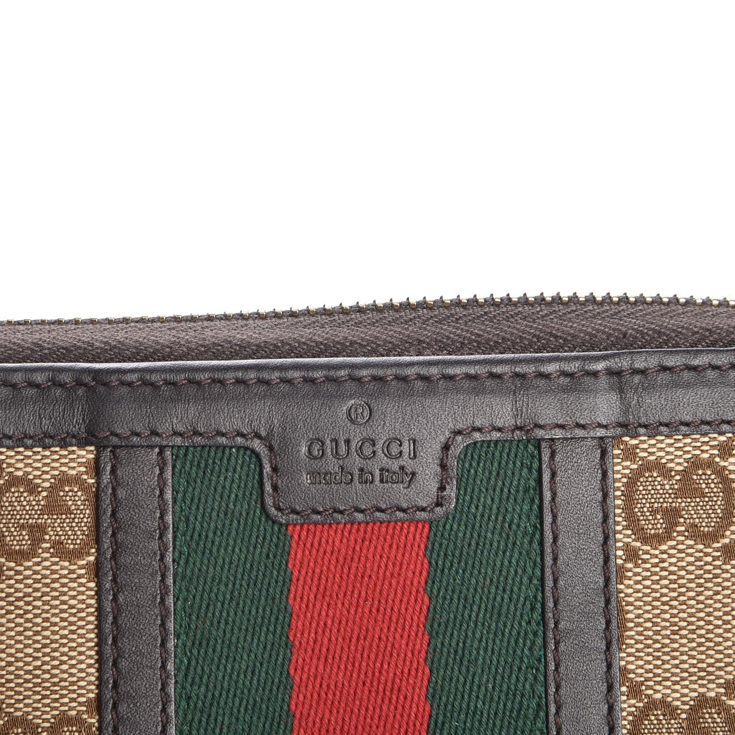Gucci Monogram Web Rania Zip Around Wallet Dark Brown 8 of 8