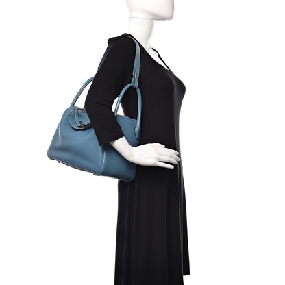 Hermes Taurillon Clemence Lindy 30 Blue Jean 2 of 13