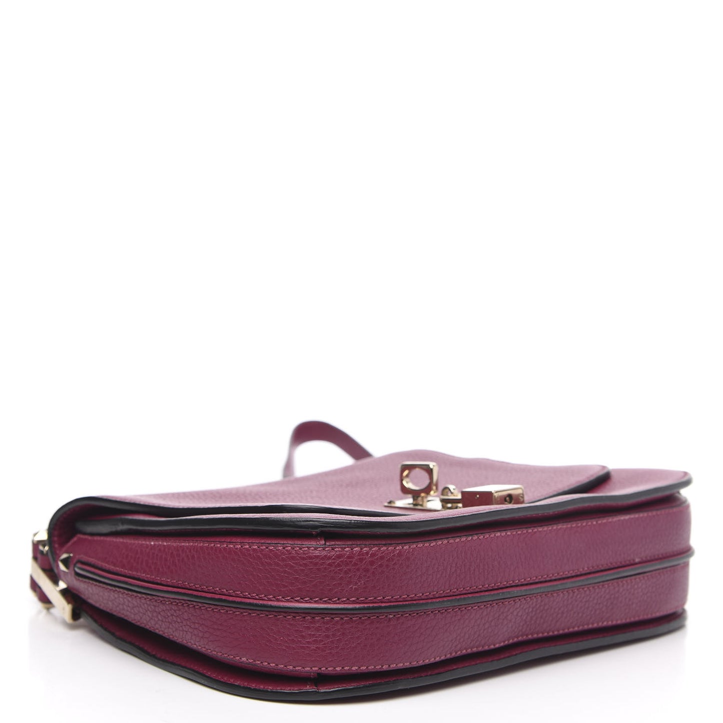 Pebbled Calfskin Joylock Flap Messenger Bag Camelia