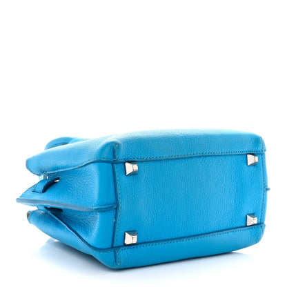 MCM Grained Calfskin Mini Milla Tote Tile Blue 3 of 15