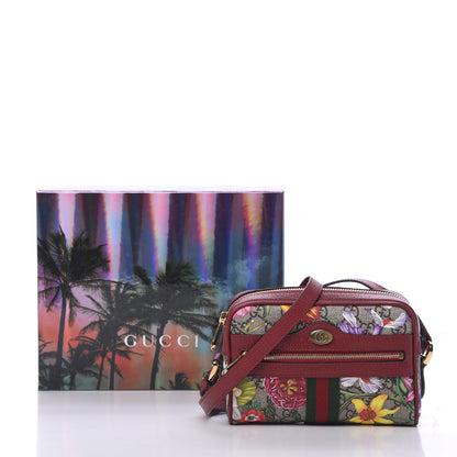 Gucci GG Supreme Monogram Flora Web Mini Ophidia Shoulder Bag Red 10 of 10