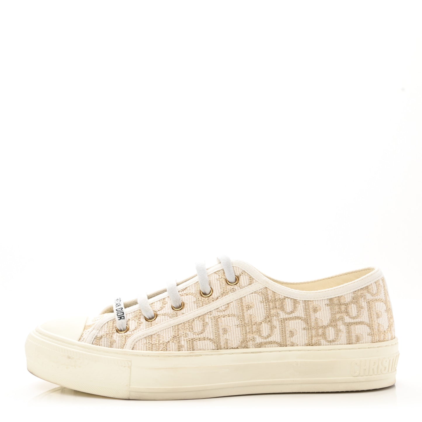 Canvas Oblique Walk'N'Dior Low Top Sneakers 39 Gold