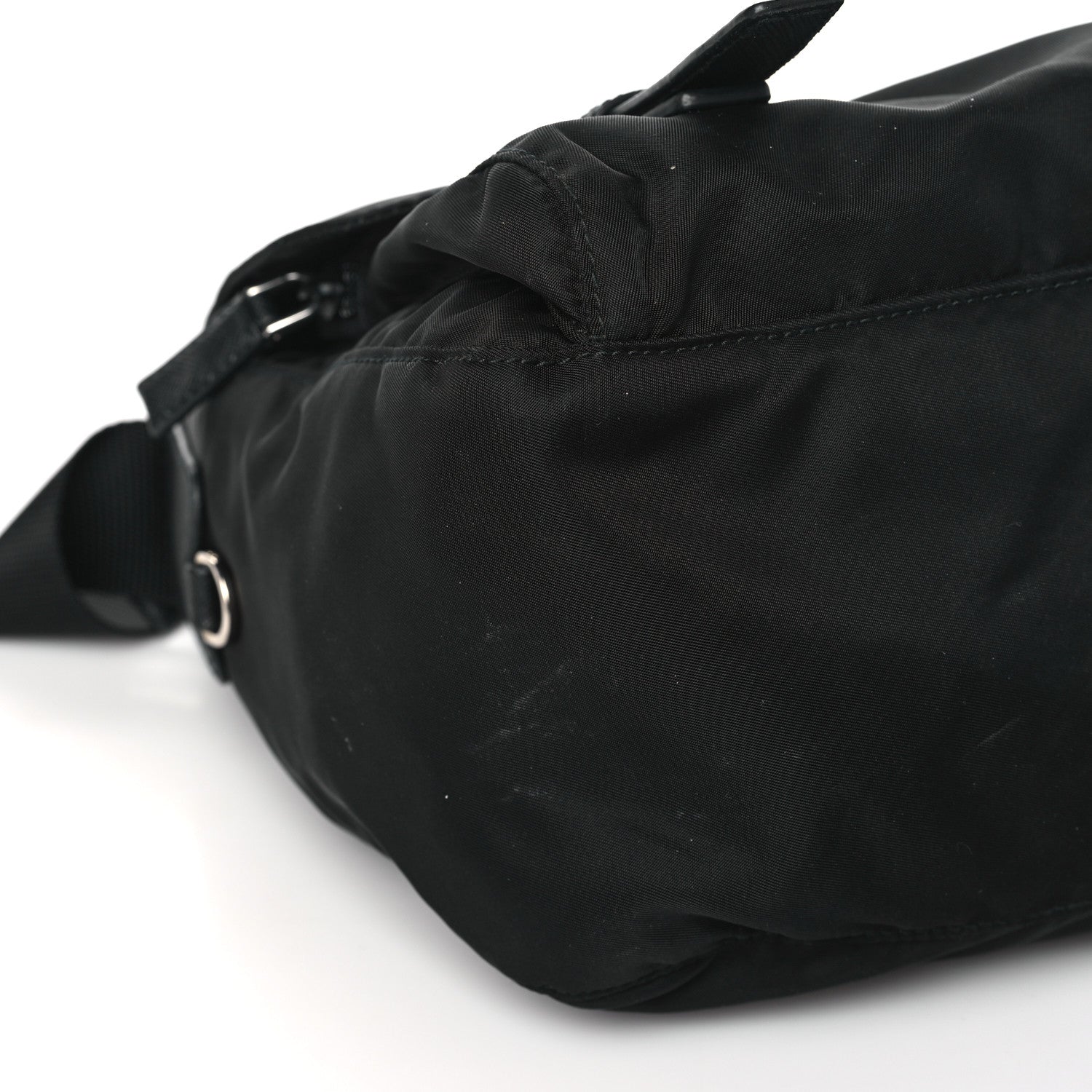 Prada Tessuto Nylon Saffiano Vela Messenger Bag Black 8 of 9