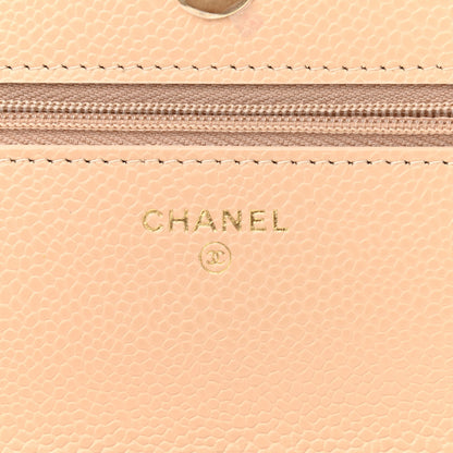 Chanel Caviar Quilted Wallet On Chain WOC Beige 6 of 12