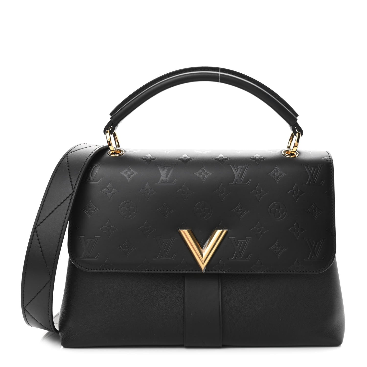 Louis Vuitton Calfskin Monogram Very One Handle Black 1 of 10