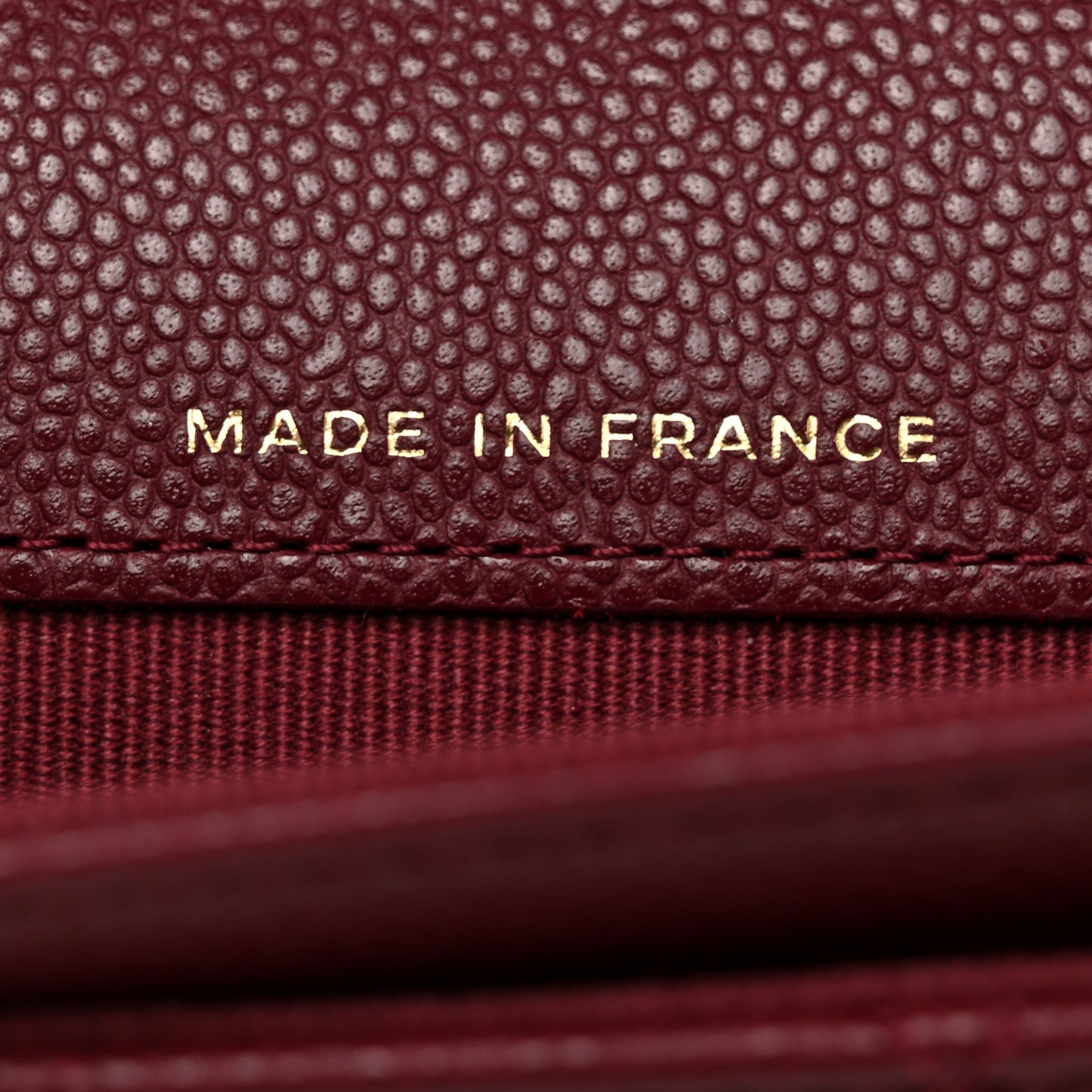 Caviar Quilted Flap Card Holder Wallet Burgundy