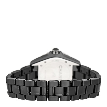 Chanel Stainless Steel Ceramic Diamond 38mm J12 Automatic Watch Black 3 of 4