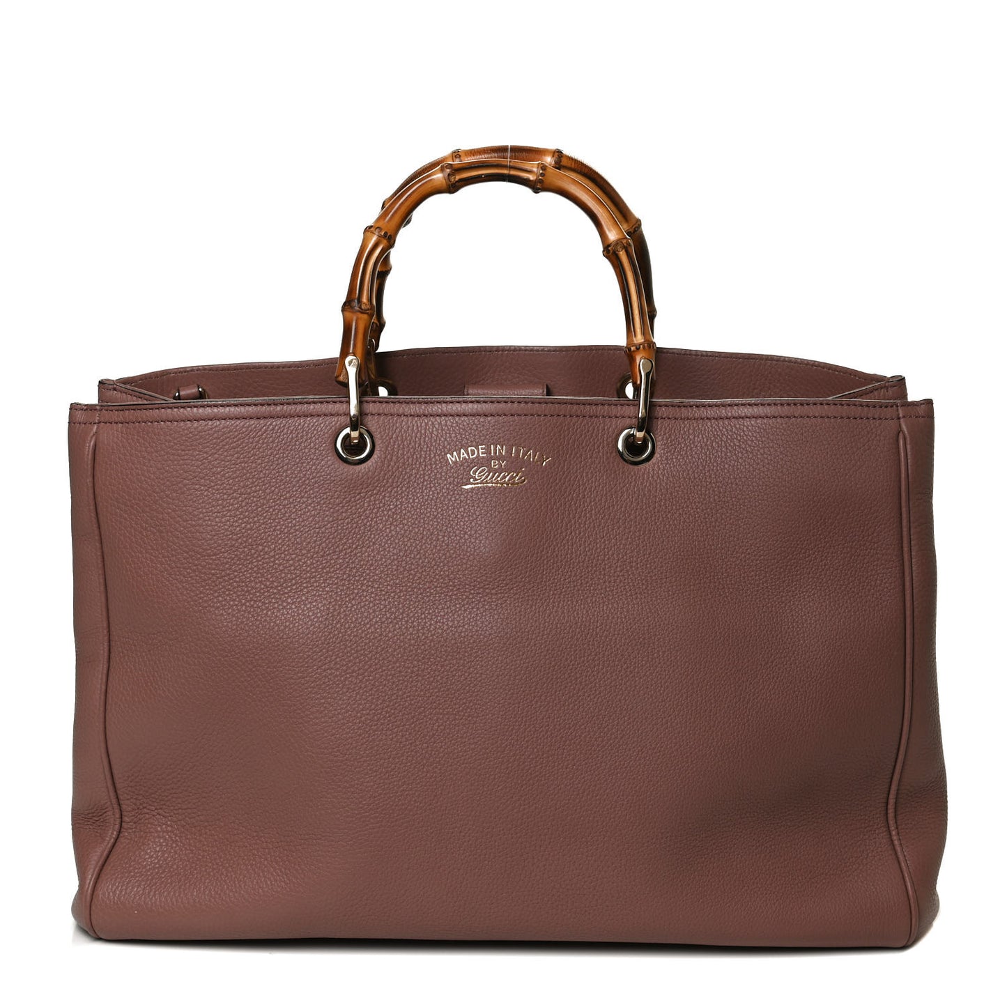 Pebbled Calfskin Large Bamboo Shopper Tote Rosy Phard