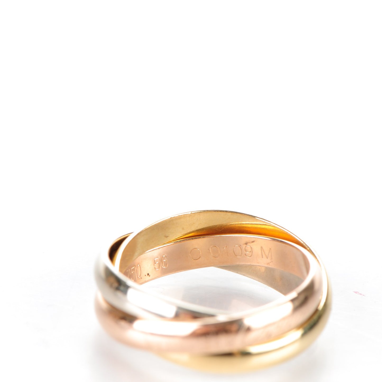 18k Pink Yellow White Gold Les Must De Cartier Trinity Ring 56 7.75