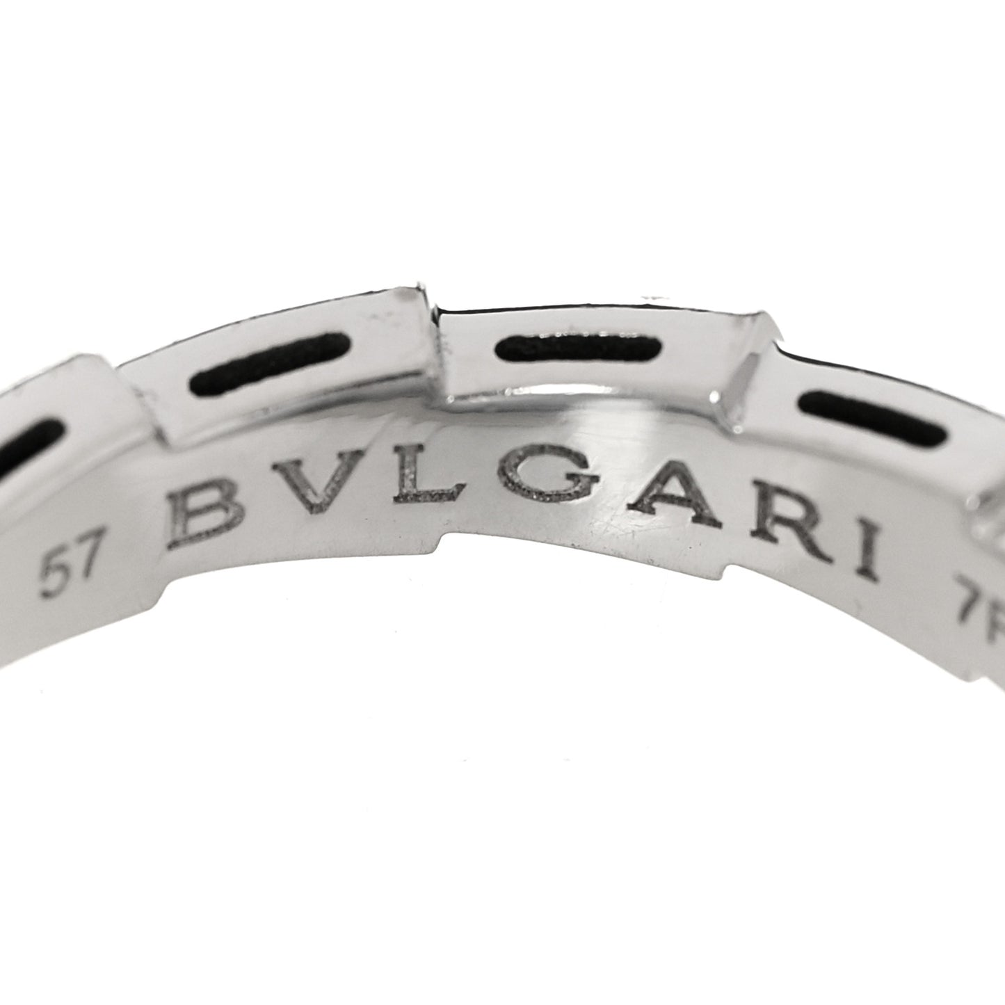 18K White Gold Serpenti Viper Band Ring 57 8
