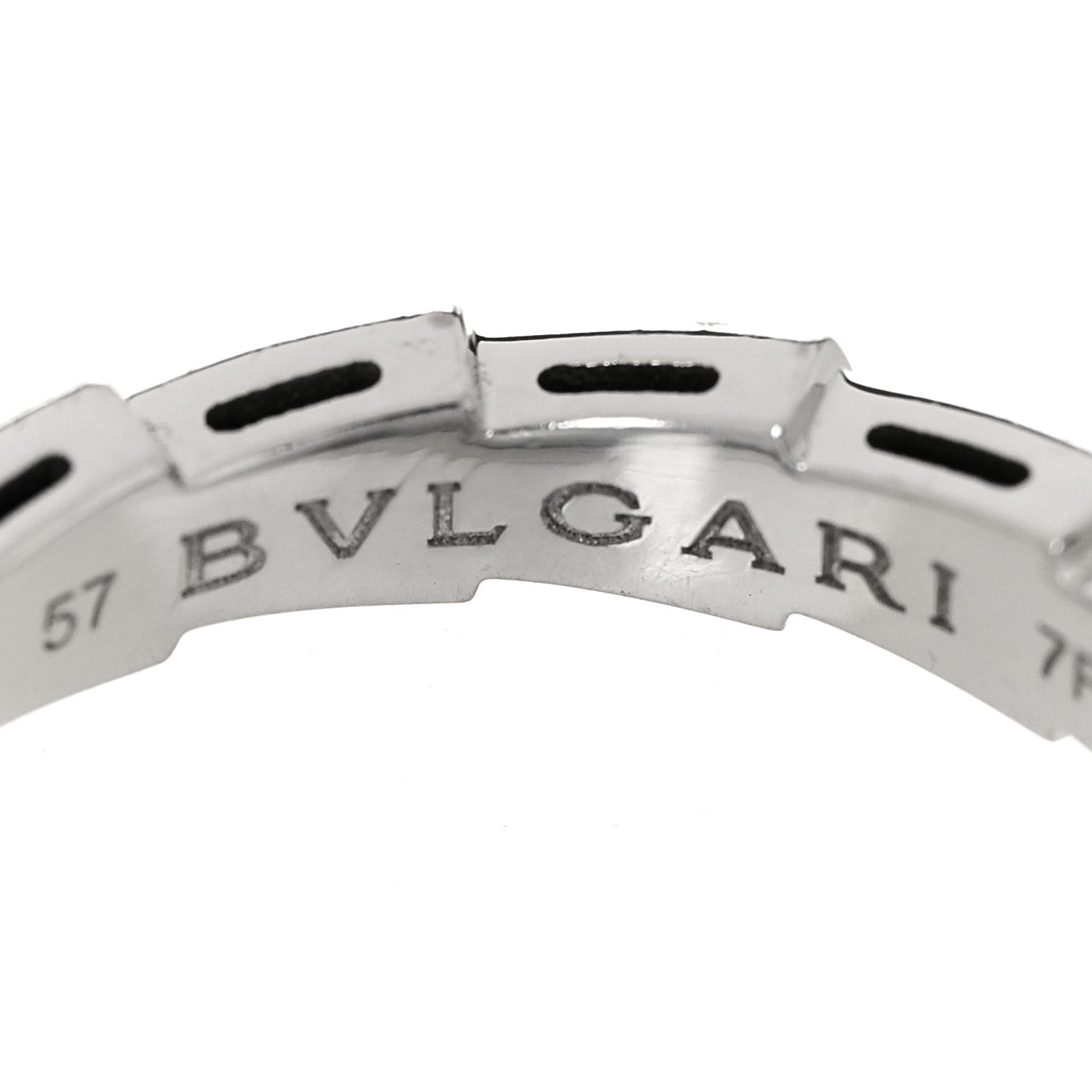 Bulgari 18K White Gold Serpenti Viper Band Ring 57 8 5 of 7