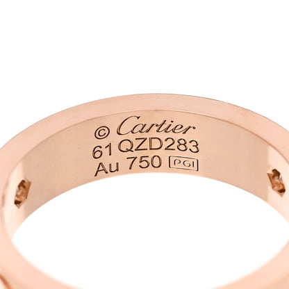 Cartier 18K Pink Gold 3 Diamond 5.5mm LOVE Ring 61 9.5 4 of 7