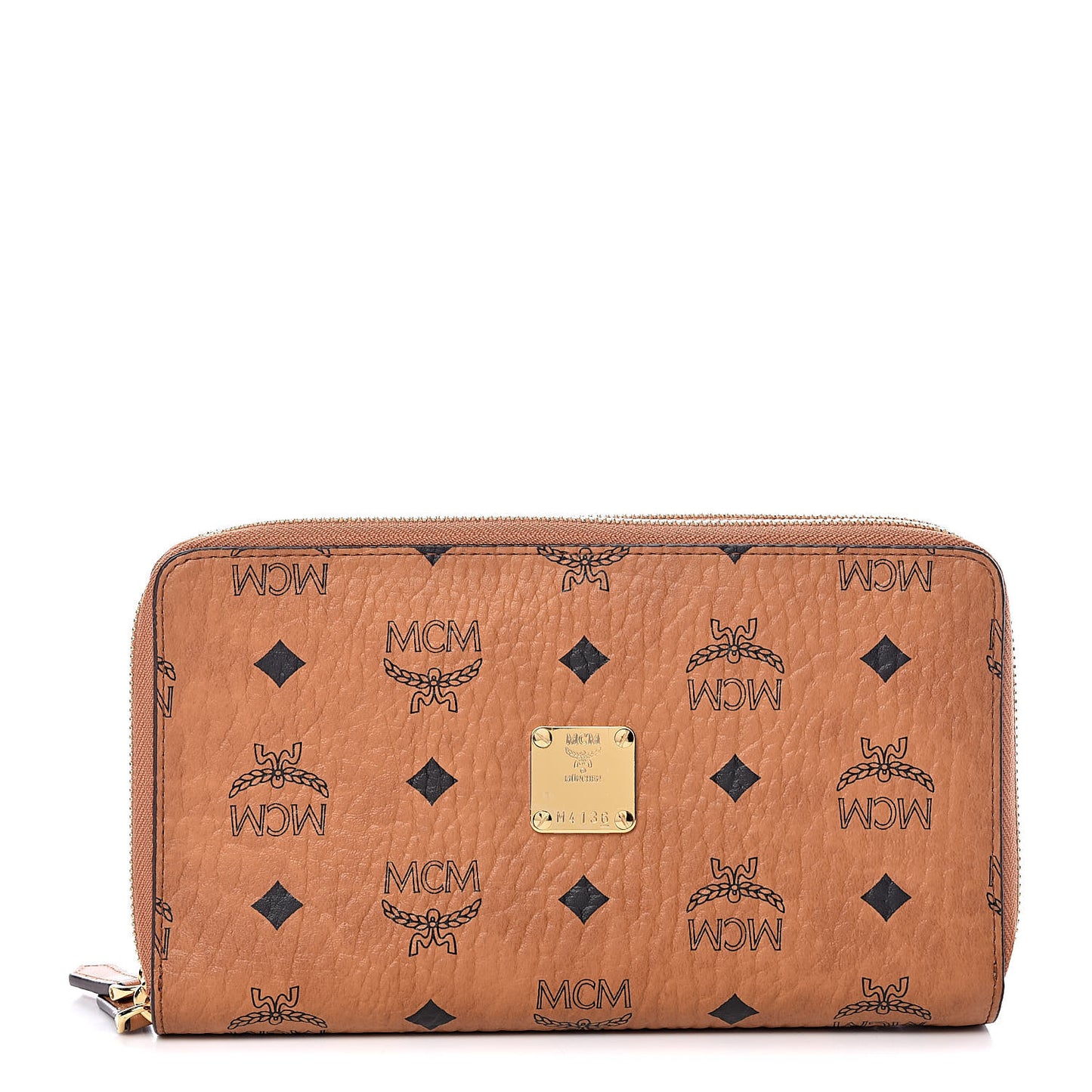 Visetos Double Zip Around Organizer Wallet Cognac