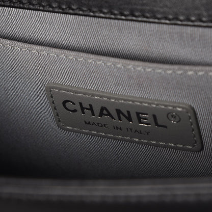Chanel Metallic Calfskin Quilted Medium Boy Flap Black 7 of 9